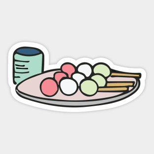 Traditional Japanese food - Dango Drawing Sticker